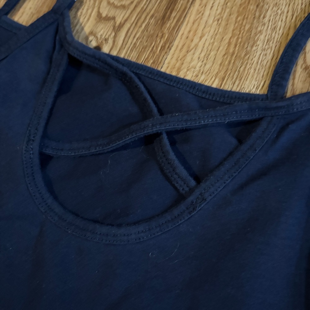 Navy Blue Tank Dress with White Stripes - Picture 4 of 5